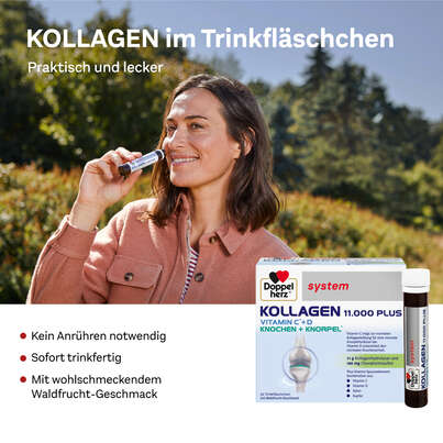 Sie sehen eine Packung Doppelherz system KOLLAGEN 11.000 PLUS, Produktbild: 08 Doppelherz system KOLLAGEN 11.000 PLUS, A-Nr.: 3821192 - 08