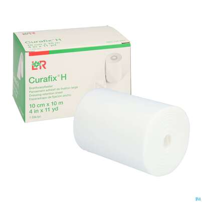 Sie sehen eine Packung Curafix H Fixierpflaster 10mx 10cm 1st, Produktbild: 04 Curafix H Fixierpflaster 10mx 10cm 1st, A-Nr.: 1243489 - 04