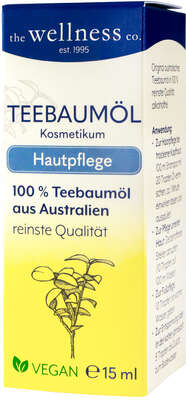 Sie sehen eine Packung Wellness Teebaumöl, Produktbild: 01 Wellness Teebaumöl, A-Nr.: 2012496 - 01