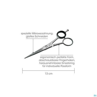 Sie sehen eine Packung Scheren Canal Rostfrei/mikroverzahnung Haarschere 13cm 1065- 1st, Produktbild: 02 Scheren Canal Rostfrei/mikroverzahnung Haarschere 13cm 1065- 1st, A-Nr.: 4881635 - 02