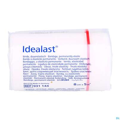 Sie sehen eine Packung Elastische Binden Idealast 10 Binden Unterverpackt 5mx 8cm 1st, Produktbild: 01 Elastische Binden Idealast 10 Binden Unterverpackt 5mx 8cm 1st, A-Nr.: 1738179 - 01