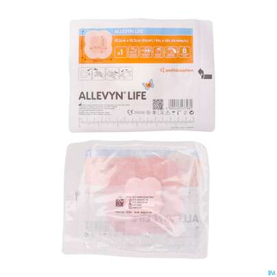 Sie sehen eine Packung Wundverband Allevyn Life Schaumstoffverb.silikon 10,3x 10,3cm 10st, Produktbild: 03 Wundverband Allevyn Life Schaumstoffverb.silikon 10,3x 10,3cm 10st, A-Nr.: 4062363 - 03