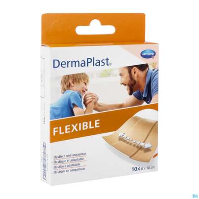 Sie sehen eine Packung Dermaplast Flexible 8x 10cm 10st, Produktbild: 03 Dermaplast Flexible 8x 10cm 10st, A-Nr.: 3047172 - 03