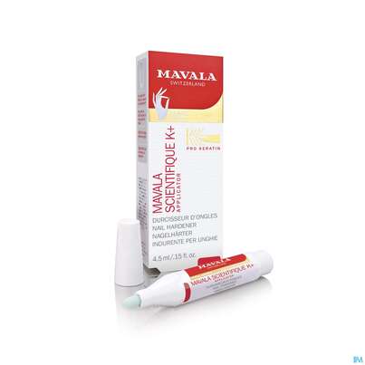 Sie sehen eine Packung Mavala Scientifique/k+ Applicator Nagelhaerter 4,5ml, Produktbild: 03 Mavala Scientifique/k+ Applicator Nagelhaerter 4,5ml, A-Nr.: 5419873 - 03