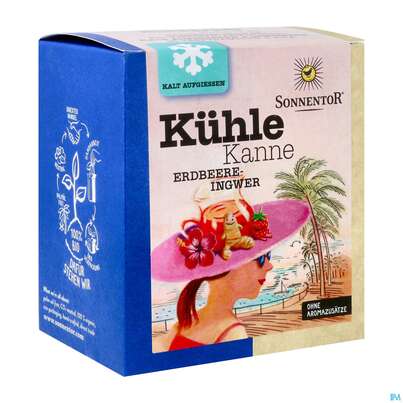 Sie sehen eine Packung Sonnentor Kuehle Kanne Bio Erdbeer Ingwer Tee 08003 16st, Produktbild: 02 Sonnentor Kuehle Kanne Bio Erdbeer Ingwer Tee 08003 16st, A-Nr.: 4252922 - 02
