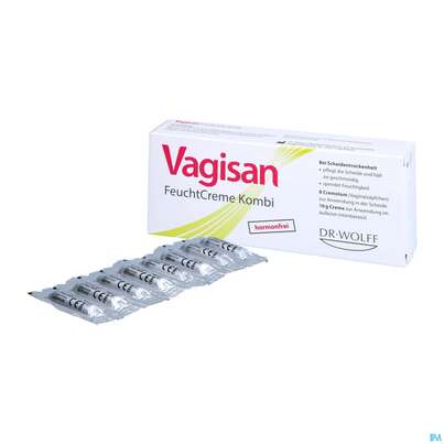 Sie sehen eine Packung Vagisan Kombi Feuchtcreme 10g +zaepfchen 8stk 1pk, Produktbild: 04 Vagisan Kombi Feuchtcreme 10g +zaepfchen 8stk 1pk, A-Nr.: 4089451 - 04