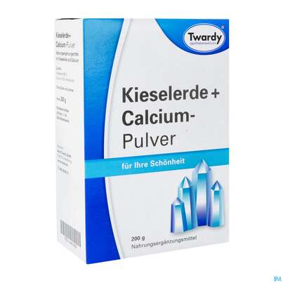 Sie sehen eine Packung Kieselerde +calcium Pulver-twardy 200g, Produktbild: 02 Kieselerde +calcium Pulver-twardy 200g, A-Nr.: 4907240 - 02