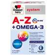 Sie sehen eine Packung Doppelherz system A-Z + OMEGA-3 mit 19 ausgewählten Vitaminen und Mineralstoffen, Produktbild: 01 Doppelherz system A-Z + OMEGA-3 mit 19 ausgewählten Vitaminen und Mineralstoffen, A-Nr.: 5721017 - 01