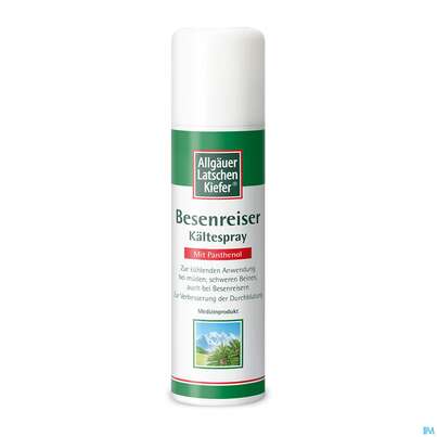 Sie sehen eine Packung Allgaeuer Latschenkiefer Besenreiser Kaeltespray 150ml, Produktbild: 01 Allgaeuer Latschenkiefer Besenreiser Kaeltespray 150ml, A-Nr.: 5730631 - 01