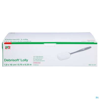 Sie sehen eine Packung Debrisoft Wundreiniger Steril Lolly 5st, Produktbild: 01 Debrisoft Wundreiniger Steril Lolly 5st, A-Nr.: 4359212 - 01