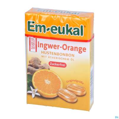 Em-eukal Bonbons Zuckerfrei Ingwer-orange Box 50g, A-Nr.: 5334875 - 02