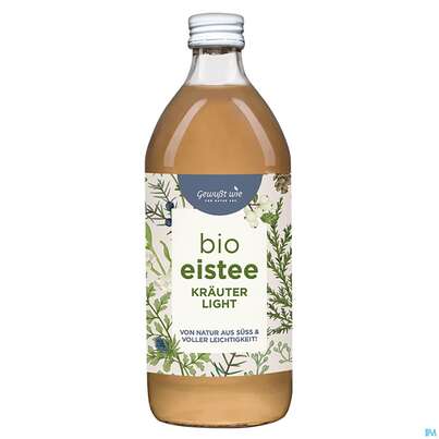 Sie sehen eine Packung Gewusst Wie Bio Eistee Kraeuter Leicht 330ml, Produktbild: 01 Gewusst Wie Bio Eistee Kraeuter Leicht 330ml, A-Nr.: 5789742 - 01