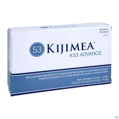 Sie sehen eine Packung Kijimea Kapseln K53/advance 56st, Produktbild: 03 Kijimea Kapseln K53/advance 56st, A-Nr.: 5718104 - 03