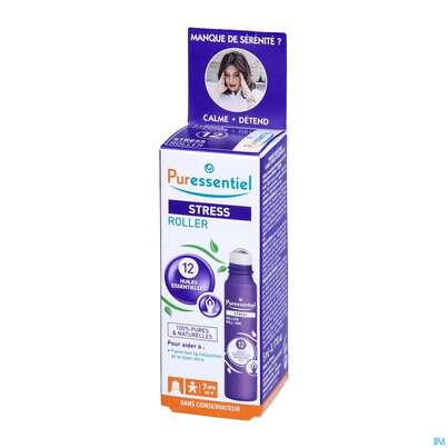Sie sehen eine Packung Puressentiel Stress Roll On +12 Aetherischen Oelen 5ml, Produktbild: 02 Puressentiel Stress Roll On +12 Aetherischen Oelen 5ml, A-Nr.: 3831871 - 02