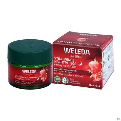 Sie sehen eine Packung Weleda Granatapfel/+maca Peptide Straffende Nachtpflege 40ml, Produktbild: 05 Weleda Granatapfel/+maca Peptide Straffende Nachtpflege 40ml, A-Nr.: 5652693 - 05