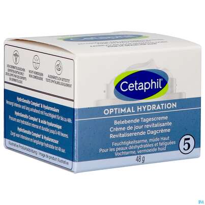 Sie sehen eine Packung Cetaphil Optimal Hydration Tagescreme Belebend 48g, Produktbild: 05 Cetaphil Optimal Hydration Tagescreme Belebend 48g, A-Nr.: 5436989 - 05