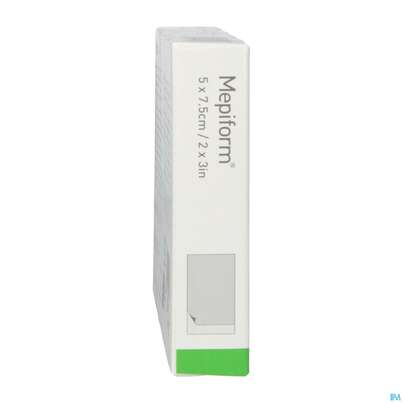 Sie sehen eine Packung Wundverband Mepiform Silikonverband Selbsthaftend 5x 7,5cm 1st, Produktbild: 05 Wundverband Mepiform Silikonverband Selbsthaftend 5x 7,5cm 1st, A-Nr.: 2302610 - 05