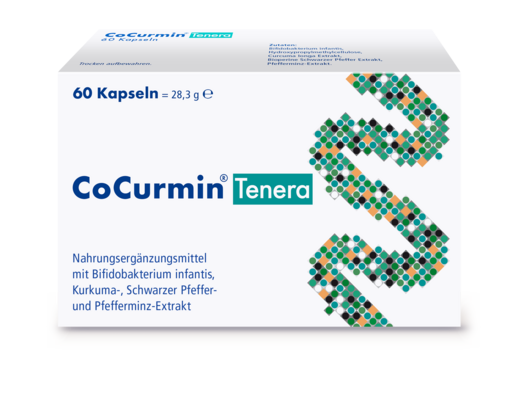 Sie sehen eine Packung CoCurmin Tenera Kapseln (60 Kapseln), Produktbild: 01 CoCurmin Tenera Kapseln (60 Kapseln), A-Nr.: 4843741 - 01