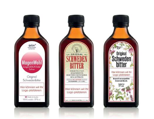 Sie sehen eine Packung ORIGINAL SCHWEDENBITTER 200ml mit Eigenlogo, Produktbild: 01 ORIGINAL SCHWEDENBITTER 200ml mit Eigenlogo, A-Nr.: 4626831 - 01