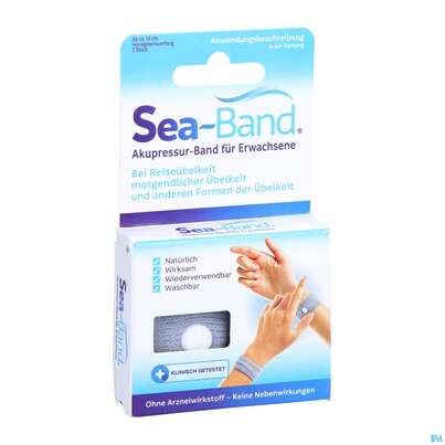 Sie sehen eine Packung Akupressurband Sea Band Pharmag Fuer Erwachsene Grau 2st, Produktbild: 03 Akupressurband Sea Band Pharmag Fuer Erwachsene Grau 2st, A-Nr.: 5682731 - 03
