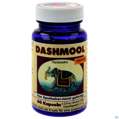Sie sehen eine Packung Dashmool 250mg Extrakt Kapseln 60st, Produktbild: 01 Dashmool 250mg Extrakt Kapseln 60st, A-Nr.: 4273976 - 01