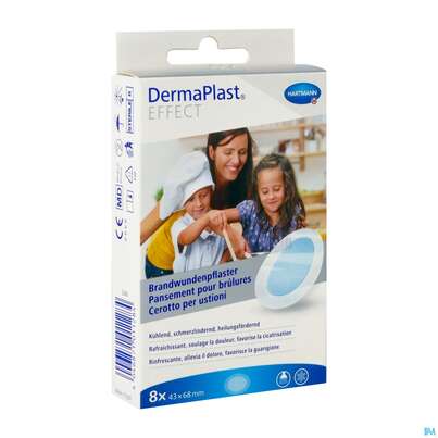 Sie sehen eine Packung Dermaplast Brandwundenpflaster 8st, Produktbild: 02 Dermaplast Brandwundenpflaster 8st, A-Nr.: 5886184 - 02