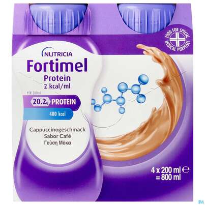 Fortimel/protein 200ml 2kcal Cappuccino 4st, A-Nr.: 5833354 - 01