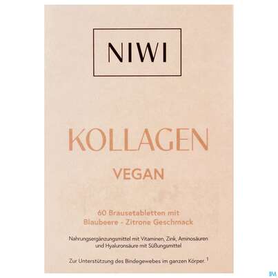 Sie sehen eine Packung Kollagen Vegan Brausetabl Niwi 60st, Produktbild: 01 Kollagen Vegan Brausetabl Niwi 60st, A-Nr.: 5868714 - 01