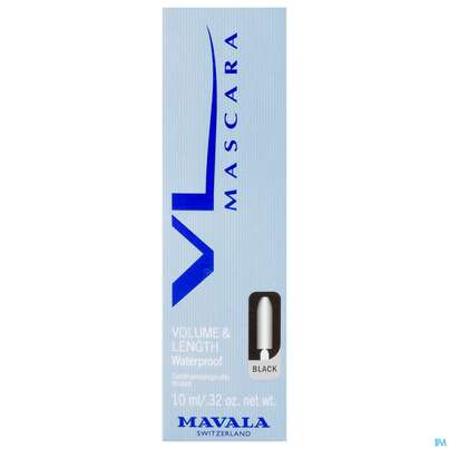 Sie sehen eine Packung Mavala Mascara Waterproof Vl/noir (schwarz) 12ml, Produktbild: 01 Mavala Mascara Waterproof Vl/noir (schwarz) 12ml, A-Nr.: 3144774 - 01