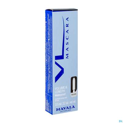 Sie sehen eine Packung Mavala Mascara Waterproof Vl/noir (schwarz) 12ml, Produktbild: 02 Mavala Mascara Waterproof Vl/noir (schwarz) 12ml, A-Nr.: 3144774 - 02