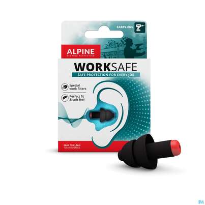 Sie sehen eine Packung Ohrenschutz Alpine Hearing Protection Worksafe 2st, Produktbild: 04 Ohrenschutz Alpine Hearing Protection Worksafe 2st, A-Nr.: 3796264 - 04