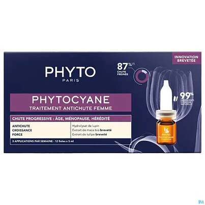 Sie sehen eine Packung Phytocyane Cyane Frauen 12x 5ml Progressive 60ml, Produktbild: 02 Phytocyane Cyane Frauen 12x 5ml Progressive 60ml, A-Nr.: 5222395 - 02