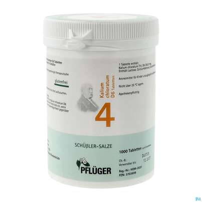 Sie sehen eine Packung Schuess 4 Kal Chlor D 6 Pflu 250g, Produktbild: 02 Schuess 4 Kal Chlor D 6 Pflu 250g, A-Nr.: 3703699 - 02