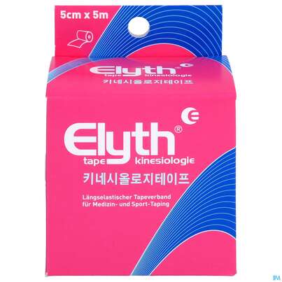 Sie sehen eine Packung Tape Elyth Kinesiotape-verband 5cmx 5m Rot 1st, Produktbild: 01 Tape Elyth Kinesiotape-verband 5cmx 5m Rot 1st, A-Nr.: 3267264 - 01