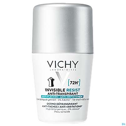 Sie sehen eine Packung Vichy Deo/roll-on 72h Anti-flecken Invisible 50ml, Produktbild: 01 Vichy Deo/roll-on 72h Anti-flecken Invisible 50ml, A-Nr.: 5818314 - 01