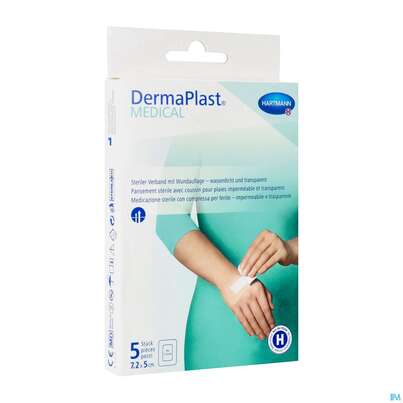 Wundpflaster Dermaplast/medical Selbstklebend Steril Wasserdicht 7,2x 5cm 5st, A-Nr.: 4489564 - 02