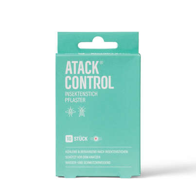 Sie sehen eine Packung Atack Control Insektenstich Pflaster, Produktbild: 01 Atack Control Insektenstich Pflaster, A-Nr.: 5203096 - 01