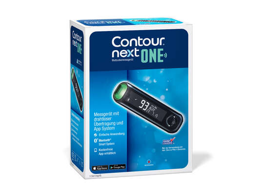 Sie sehen eine Packung CONTOUR Next One Blutzuckermessgerät, Produktbild: 01 CONTOUR Next One Blutzuckermessgerät, A-Nr.: 4554468 - 01