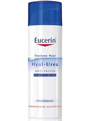 Sie sehen eine Packung Eucerin Hyal-Urea ANTI-FALTEN Nachtpflege, Produktbild: 01 Eucerin Hyal-Urea ANTI-FALTEN Nachtpflege, A-Nr.: 3413292 - 01
