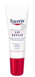 Sie sehen eine Packung Eucerin LIP REPAIR, Produktbild: 01 Eucerin LIP REPAIR, A-Nr.: 2950125 - 01