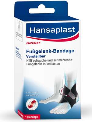 Sie sehen eine Packung Fußgelenk-Bandage Hansaplast, Produktbild: 01 Fußgelenk-Bandage Hansaplast, A-Nr.: 2347096 - 01