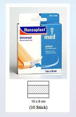 Hansaplast med Universal 10m x 8cm 10 Stück, A-Nr.: 2843062 - 01