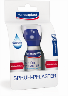 Sie sehen eine Packung Hansaplast Sprüh-Pflaster 32,5 ml, Produktbild: 01 Hansaplast Sprüh-Pflaster 32,5 ml, A-Nr.: 2986034 - 01