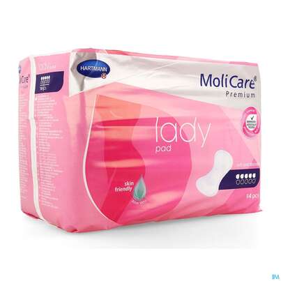 Sie sehen eine Packung Inkontinenz Molicare Premium/lady Pad Tropfen 5 14st, Produktbild: 02 Inkontinenz Molicare Premium/lady Pad Tropfen 5 14st, A-Nr.: 4918663 - 02