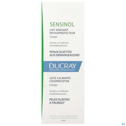Sie sehen eine Packung Ducray Sensinol Beruhigende Körpermilch 200ml, Produktbild: 01 Ducray Sensinol Beruhigende Körpermilch 200ml, A-Nr.: 4371791 - 01