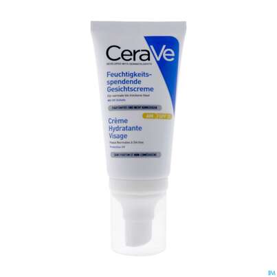 Sie sehen eine Packung Cerave Feuchtigkeitsspendende Gesichtscreme Mit Uv-schutz 52ml, Produktbild: 02 Cerave Feuchtigkeitsspendende Gesichtscreme Mit Uv-schutz 52ml, A-Nr.: 4801872 - 02