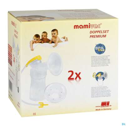 Sie sehen eine Packung Milchpumpen-u.zubehoer Mamivac Sensitiv Pumpset Doppelt 1st, Produktbild: 03 Milchpumpen-u.zubehoer Mamivac Sensitiv Pumpset Doppelt 1st, A-Nr.: 3042341 - 03