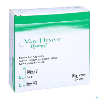 Sie sehen eine Packung Convatec Varihesive Hydrogel 5 X 15g, Produktbild: 03 Convatec Varihesive Hydrogel 5 X 15g, A-Nr.: 1743795 - 03