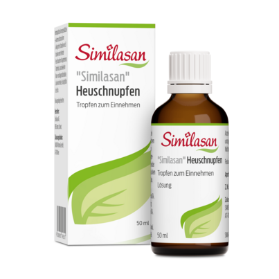 Sie sehen eine Packung Tropfen gegen Heuschnupfen Similasan, Produktbild: 01 Tropfen gegen Heuschnupfen Similasan, A-Nr.: 0398534 - 01