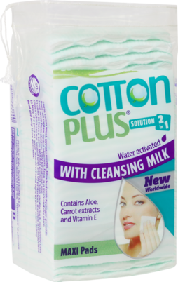 Reinigungspads 2in1 mit Aloe Reinigungsmilch 50st. COTTON PLUS, A-Nr.: 5869300 - 01